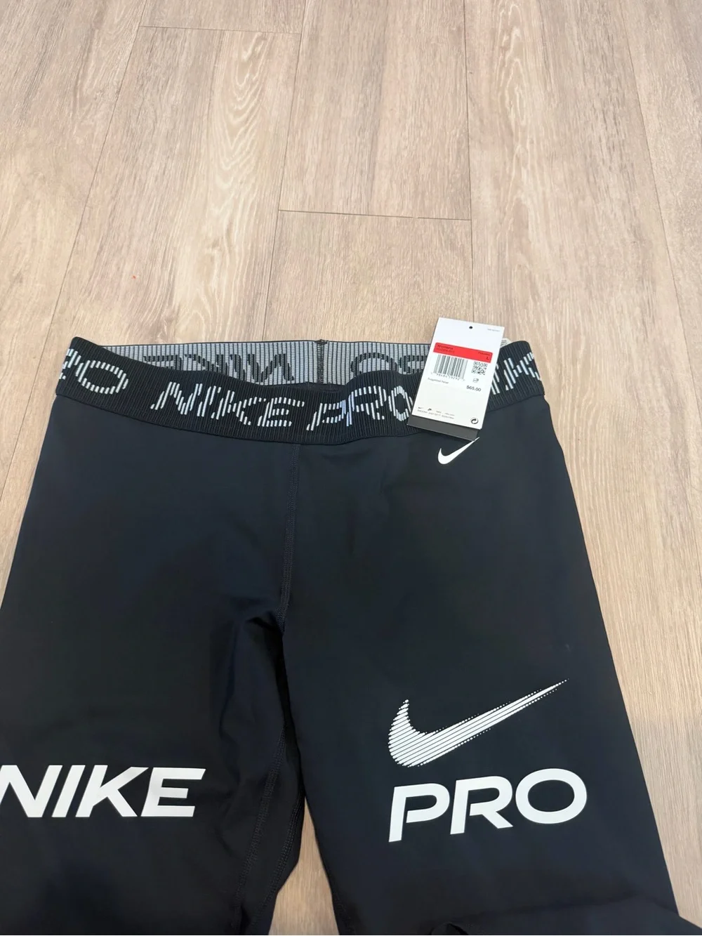 Nike Pro Mid-Rise 7/8 Mesh Panel Black Graphic Leggings HV2306-010 Women's Large